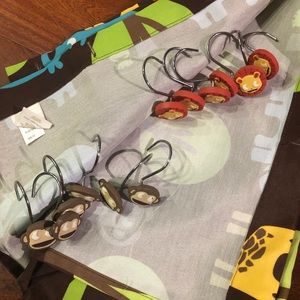 Jungle Animal Print Shower Curtain sets with hook